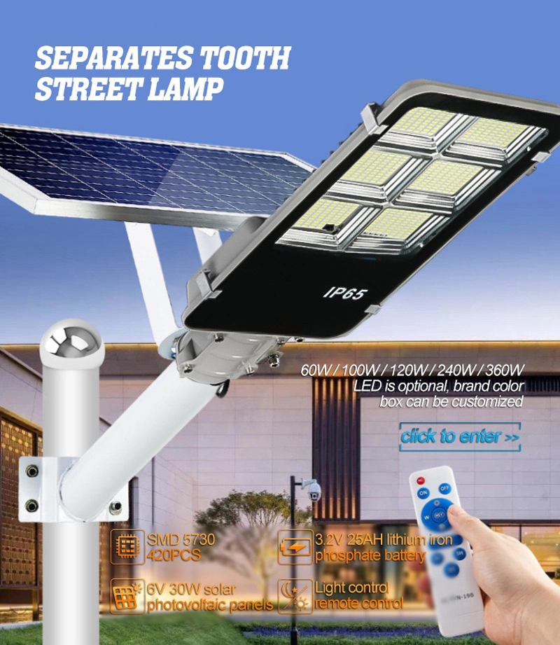 Project High Quality Energy Saving Super Brightness IP66 100W 200W 300W LED Solar Street Light